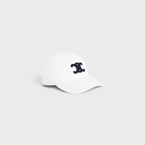 white celine triomphe baseball cap